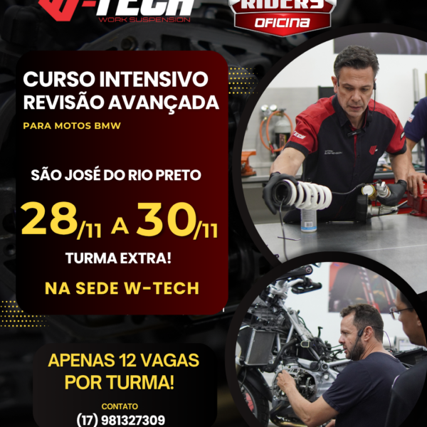 Imersão Pro Riders e W-Tech dia 28 a 30 de Novembro